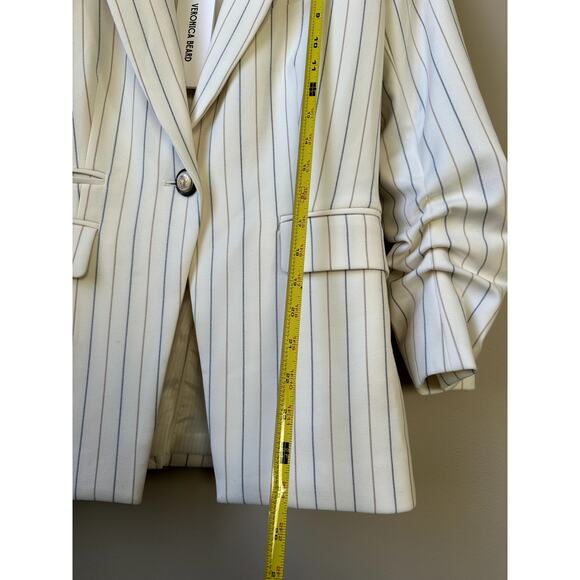 Veronica Beard Battista Dickey Jacket Womens 4 Dove Multi Pinstripe Blazer New - Picture 2 of 13